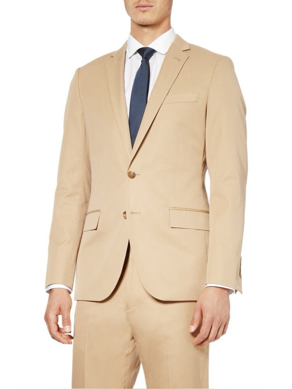 J.Crew Aldridge Jacket Two Button Comfortable Chino Cotton Men 44L Tan